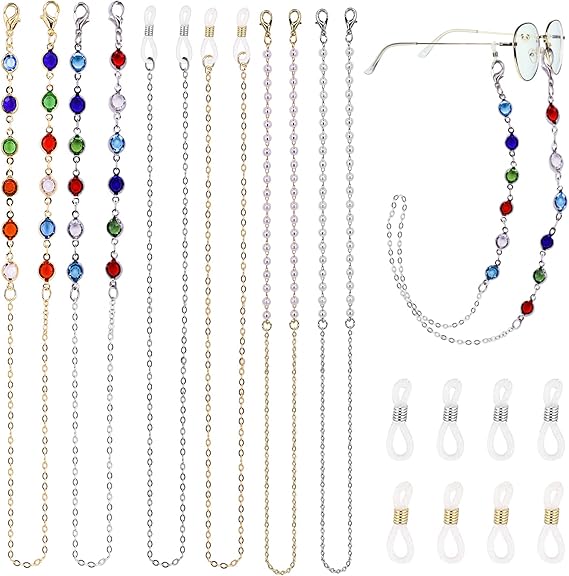 6 PCS Spectacle Chain Glasses Chains Sunglasses Chain Beaded Eyeglass