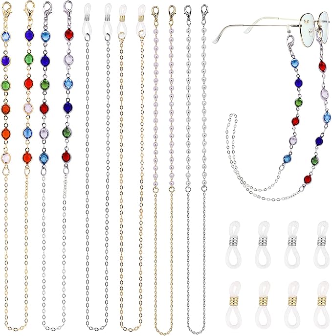 6 PCS Spectacle Chain Glasses Chains Sunglasses Chain Beaded Eyeglass