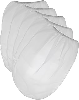 Pack of 25 Paint Strainer White Fine Mesh Disposable Bag Filters with Elastic Top Opening - 5 Gallon Bucket Size for Use with Paint Guns and Sprayers - by Golden Coast Unlimited