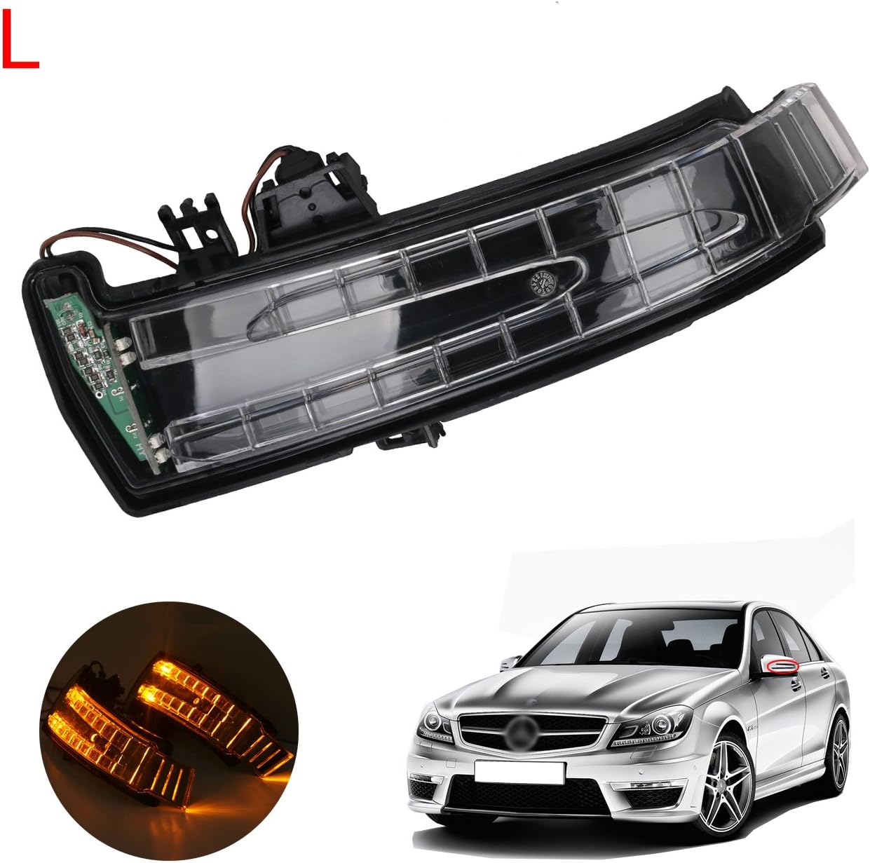 Left Door Side Rear View Mirror Turn Signal Light For Mercedes-Benz W212 W204 W221 Driver side