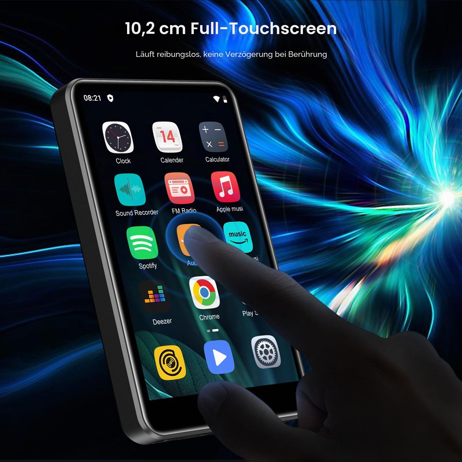 80GB MP3 Player mit Bluetooth und WiFi, ZAQE MP4 Player mit Spotify, Pandora, Audible, YouTube, Hi-Fi 4.0" Zoll Touchscreen Musik Player mit Play Store (Schwarz)