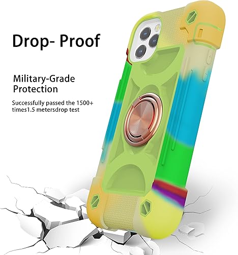 Miniatura 3 de MARKILL Funda compatible con iPhone 11 Pro Max de 6.5 pulgadas con soporte de anillo giratorio de 360, protección contra caídas de grado militar,