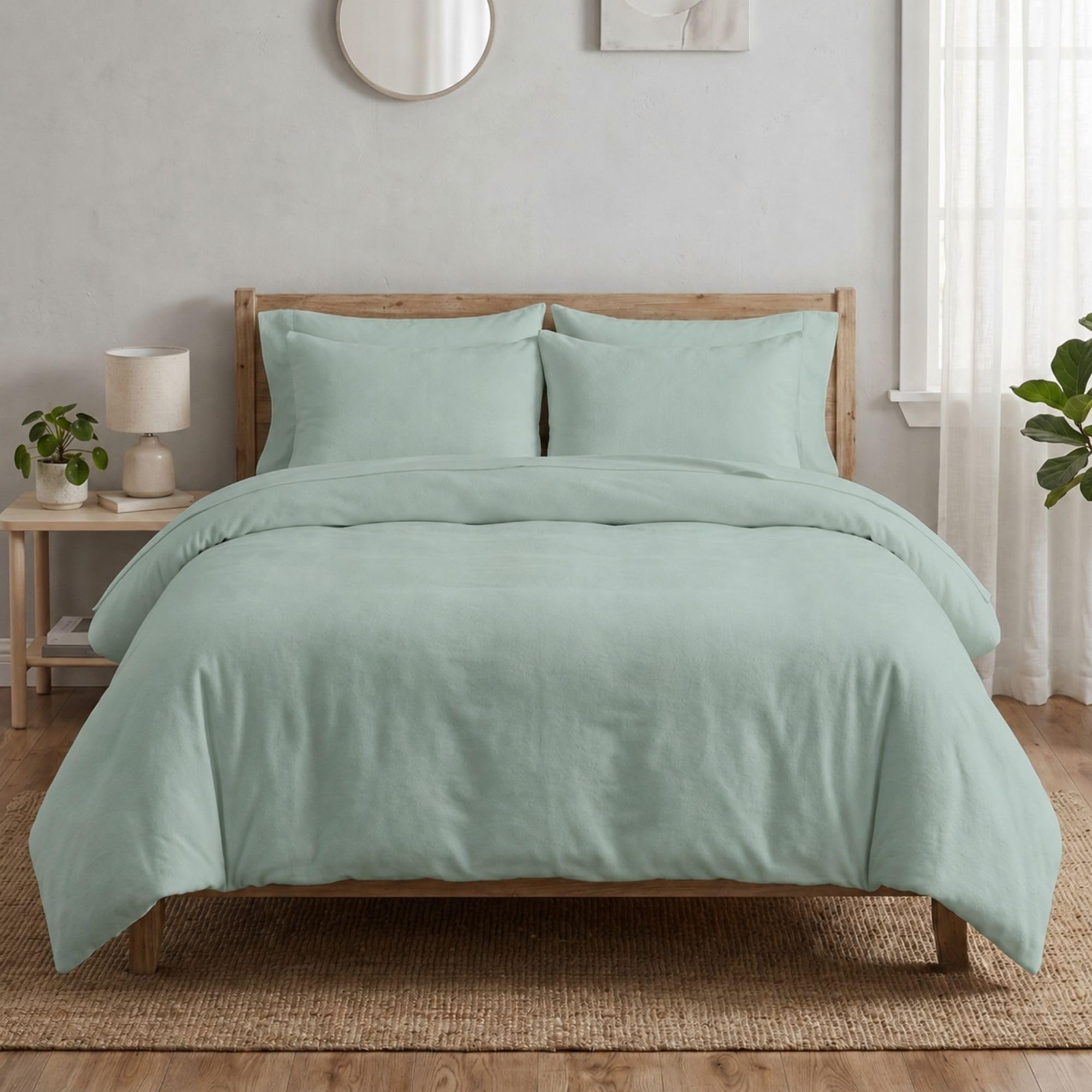 100% Brushed Cotton Flannelette Duvet Cover Set Double โ Warm Thermal Winter Bedding Set, Soft Flannel Bedding Set with 2 Pillowcases (200x200 cm) โ image 1