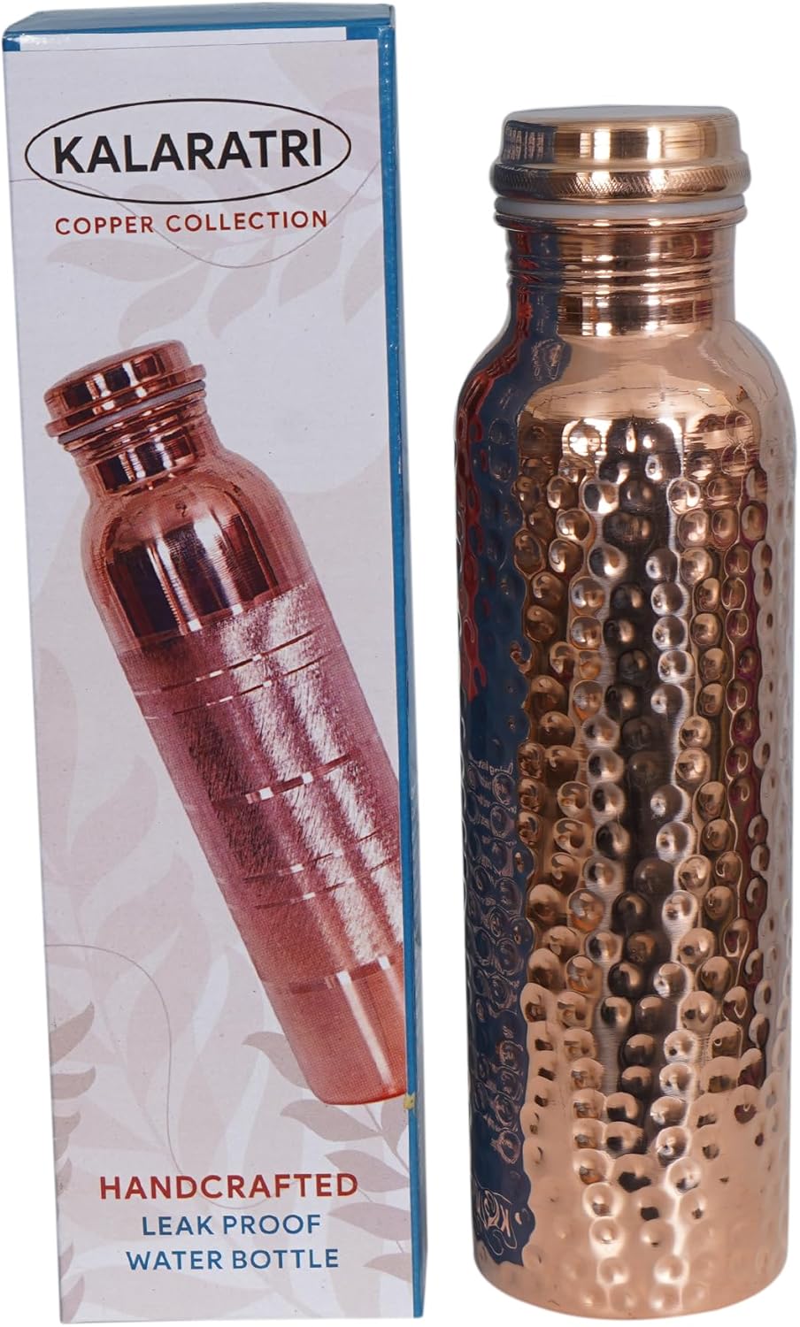 COPPER BOTTLE Pure Copper Water Bottle 34 Oz Copper Water Bottle - Leak Proof (34 Oz) (Hammered)