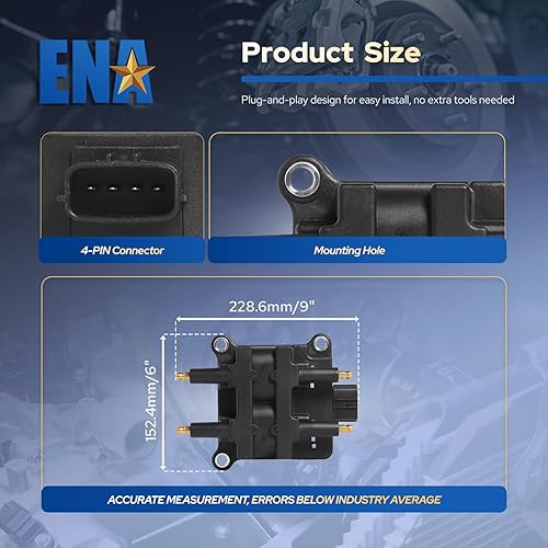 Miniatura 7 de Bobina de encendido con 4 conectores para Subaru 2,2 L, 2,5 L compatible con 22433-AA410 22433-AA570