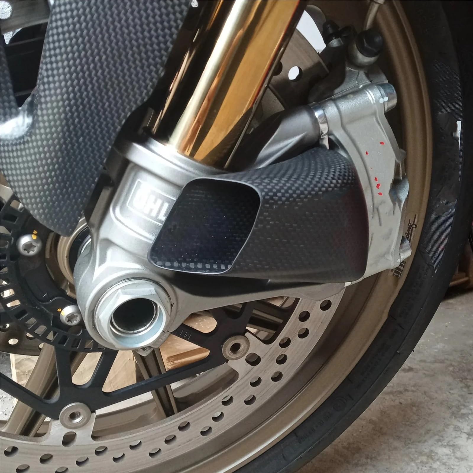 Conductos de refrigeración de aire de pinza Cubierta del radiador de la pinza del conducto de aire del freno delantero de motocicleta compatible con DUCATI PANIGALE V4 V4S Streetfighter V4/V4S(Gloss)