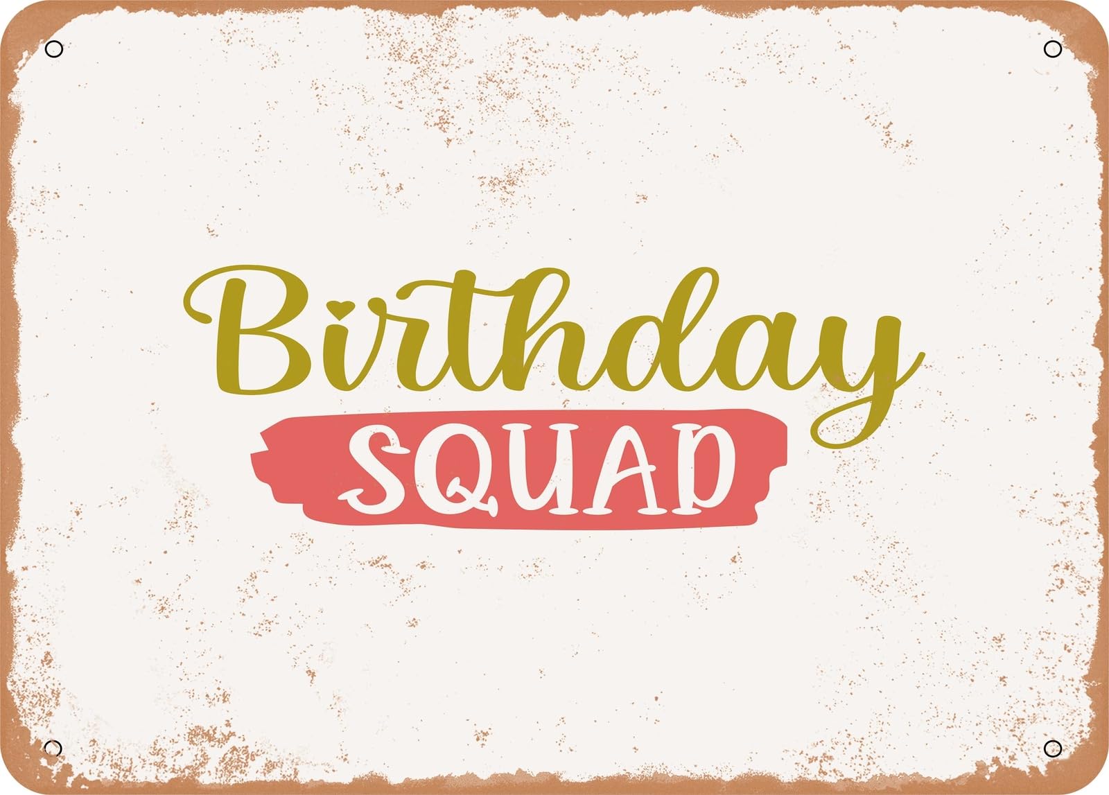 Miaomansenstore Metal Sign - Birthday Squad - 5 - Vintage Look Sign Home Decor