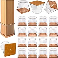 Vista 19 de 24 piezas de protectores para patas de silla para suelos de madera dura, cubiertas de silicona, almohadillas de fieltro, tapas para patas