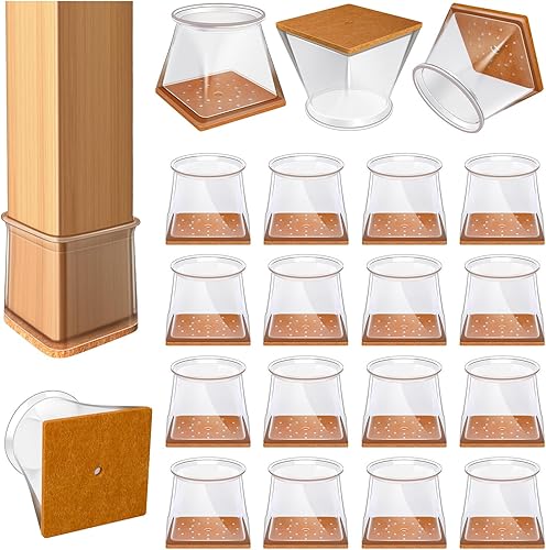 Miniatura 20 de 32 piezas de protectores para patas de silla VIUME para suelos de madera dura, cubiertas de silicona para proteger los pisos de baldosas de madera