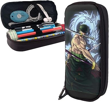 Amazon One Piece ワンピース ゾロ ペンケース 筆箱 ペンホルダー ふでばこ ぺんたて ポケットポーチ 二階建て 多機能 Puレザー 学生 軽量 化粧ポーチ 文具収納 大容量筆箱 通用文具 収納 シンプル 大人 子供 ビジネス 文房具 高校生 大学生 ペンケース