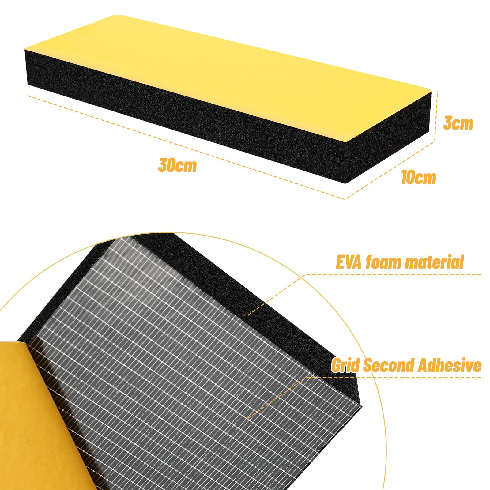 Set di 4 protezioni da parete per garage, colore nero, autoadesive, 3 cm, extra spesse, per auto, garage, porta del garage