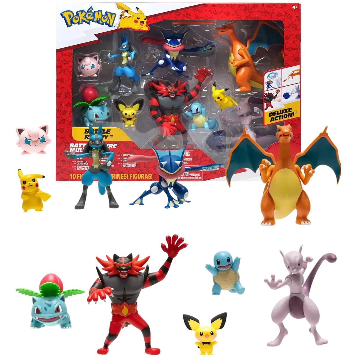 Pokemon Multipack 10 Pack - Pikachu, Squirtle, Bulbasaur, Charmander, Froakie, Yamper, Gible, Growlithe, Oddish, Cinderace