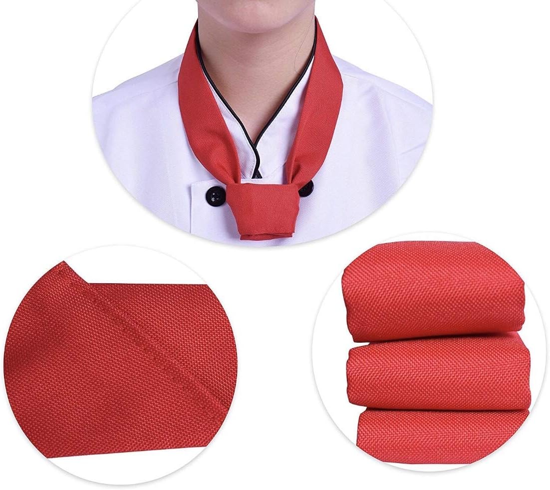Uniform Chef Coat Unisex Short Sleeve Catering Jackets for Food Staff 018 USA Size and Chef Tie