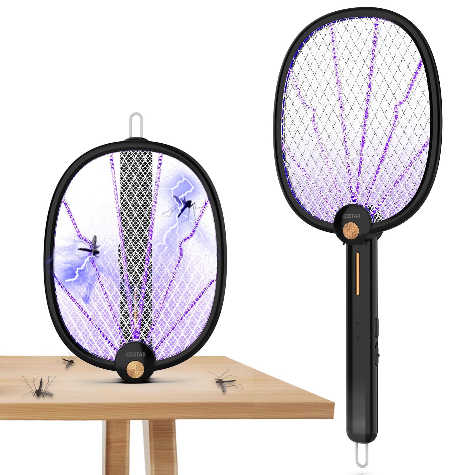 COSTAR Elegant Foldable Swivel Mosquito Bat, 3 in 1 Mosquito Racket USB Rechargeable, Bug Zapper Electric Fly Swatter with UV Light Lamp, Hangable Mosquito Swatter w/Long Lasting Lithium-ion Battery (B0D62G8DXT) Amazon Price History, Amazon Price Tracker
