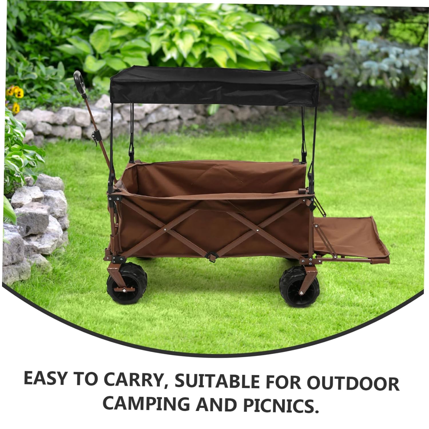 Sosoport Portable Wagon Canopy Collapsible Rain Cover for Stroller Beach Tent Sun Shade Accessory