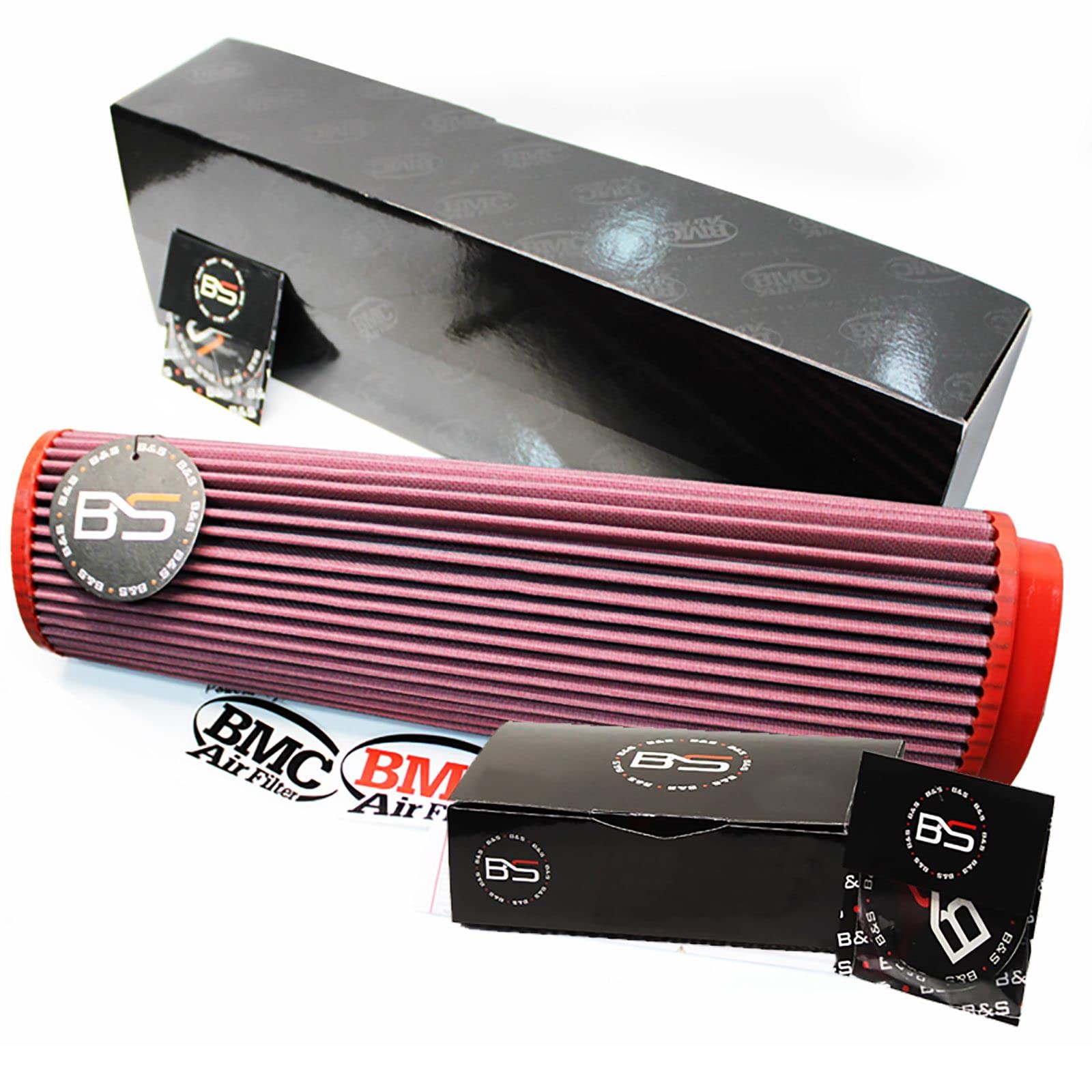 B&S Kit Filtro Aria Sportivo Aspirazione Rigenerabile Lavabile FB264/16 con Profumatore Interni