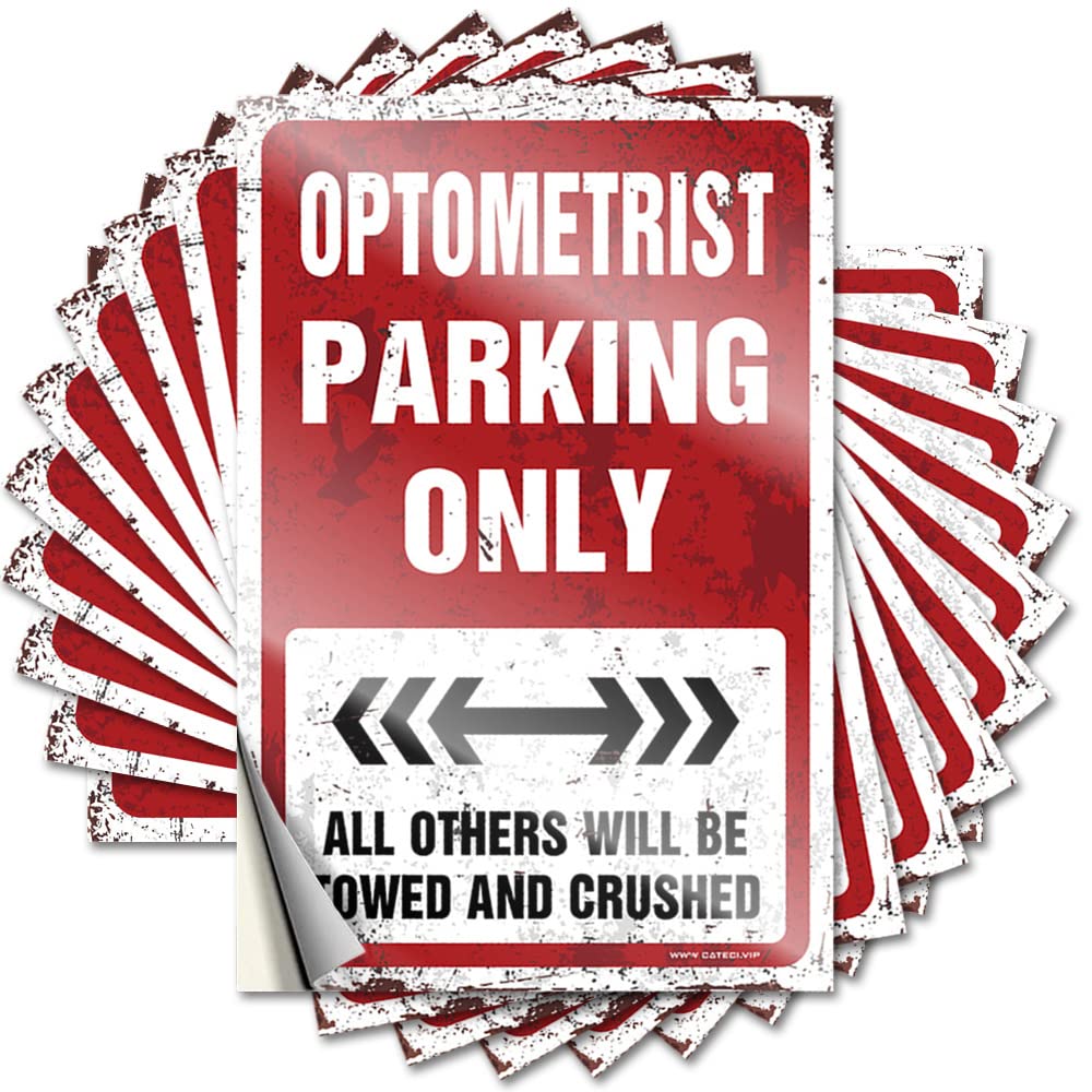 Fzfn Colour Optometrist Parking Only Retro Indie Decor - Sticker Wall Removable Vinyl Decal(6X9cm)