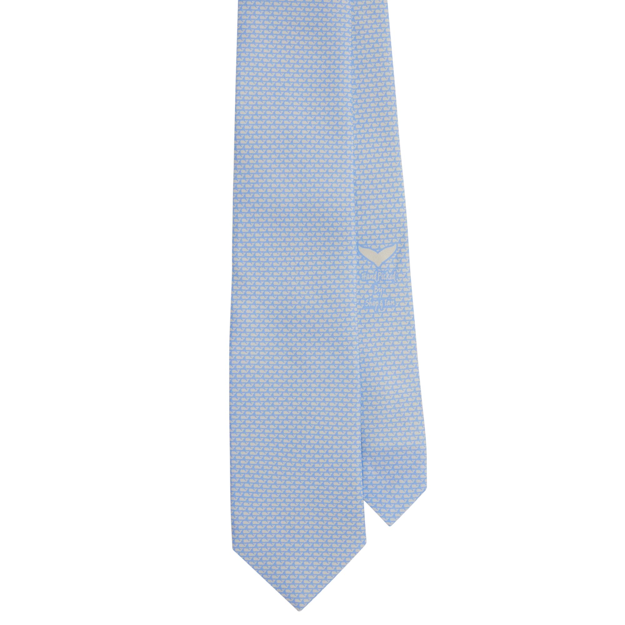vineyard vines Cravatta da uomo con stampa micro balene, Jake Blue, 58, Jake Blu, 58