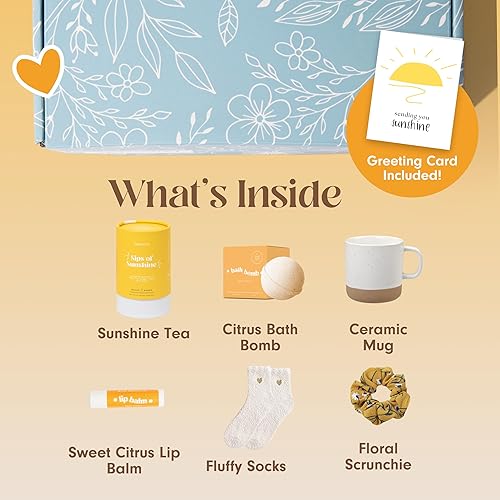 Miniatura 3 de Unboxme Sunshine Spa - Cesta de regalo para mujer, paquete de cuidado con té, taza, bomba de baño, calcetines, regalos de cuidado personal para