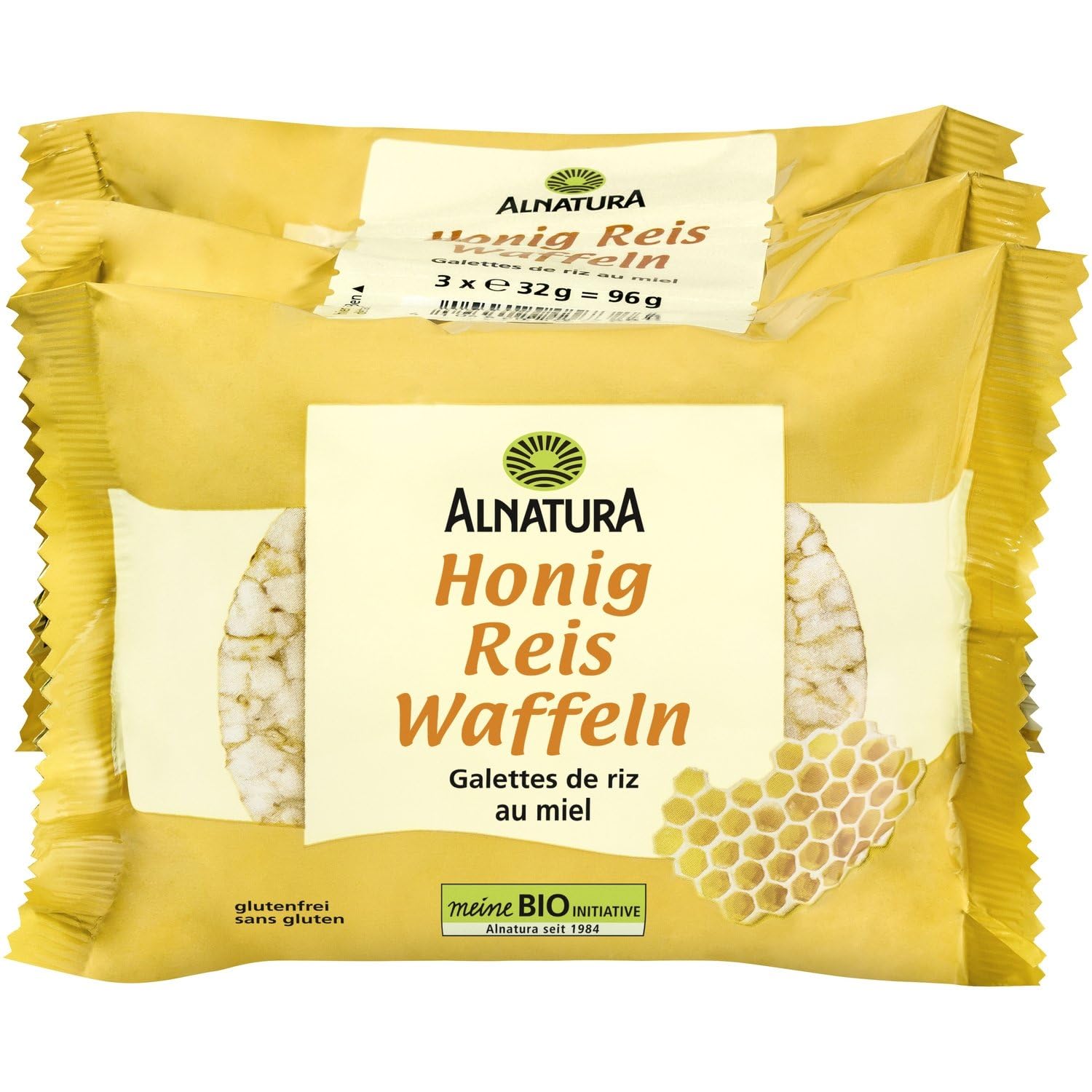 ALANATURA – Galettes de Riz Croquantes au Miel, Goût Doux et Naturel pour une Pause Légère (96g) - Le lot de 4