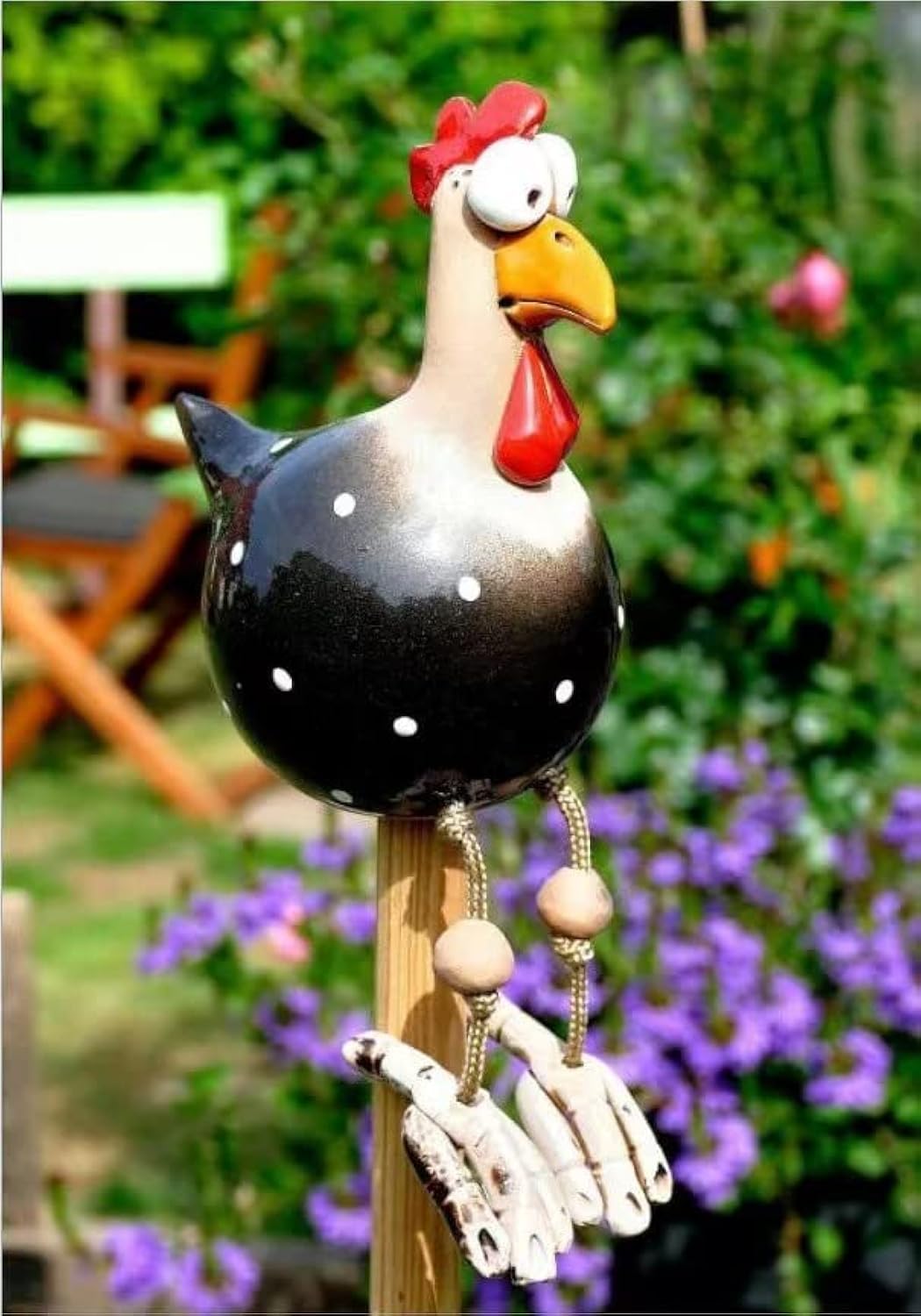 Statue De Poulet En Résine - Décoration De Jardin - Couleurs Vives
