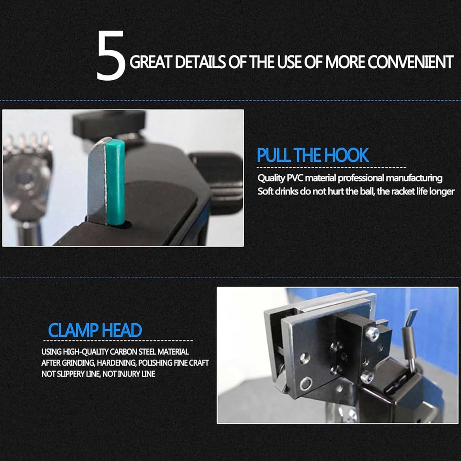 Incordatrice per racchette, velocità di trazione regolabile, doppia scala (Kg/Lb), strumento resistente per racchette da badminton e tennis