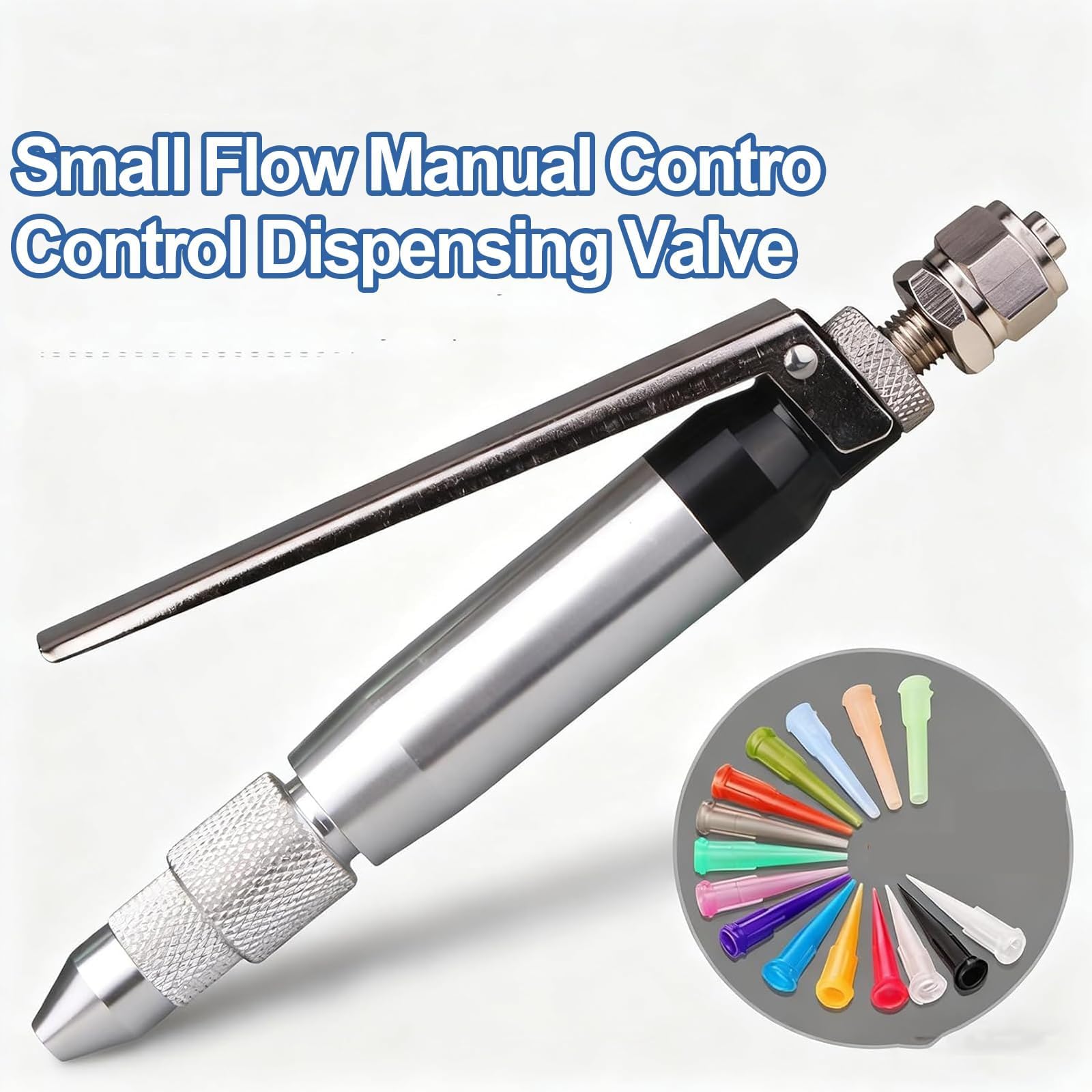 COYEUX Válvula Neumática Manual para Dispensación De Pegamento, Controlador De Dosificación, Diseño Antigoteo con Succión Trasera, Salida De 1,2 Mm, Rango De Viscosidad De 1 A 100000 CPS, para La