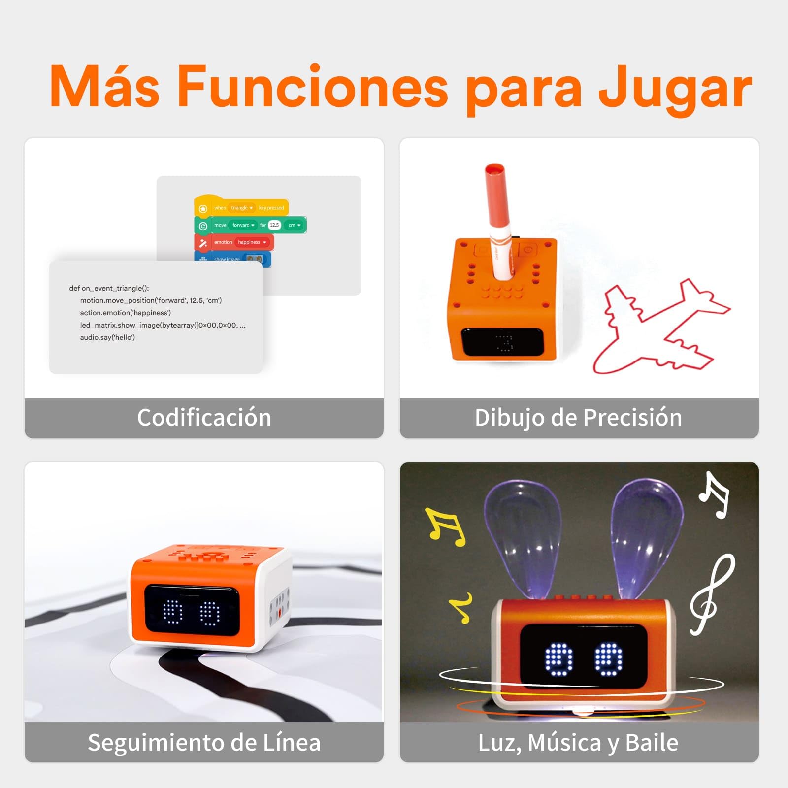 Robots Juguetes Programables Niños de 8-12 años, VinciBot Robot de Codificación IA con App Control Remoto Compatible Scratch Python Robot Electrónico Inteligente Juguetes Educativos Stem