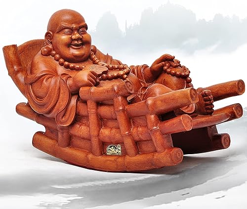 Miniatura 3 de CHUNCIN - Feng Shui Buda riendo para dinero, riqueza, buena suerte, estatua de resina, adornos de prosperidad, decoración de regalo de Feng Shui