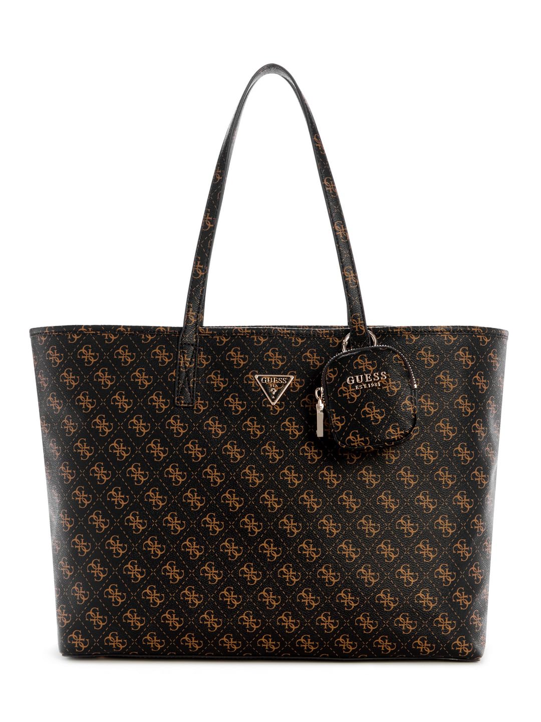 GUESS Power Play II Large Tech Tote Brown Logo