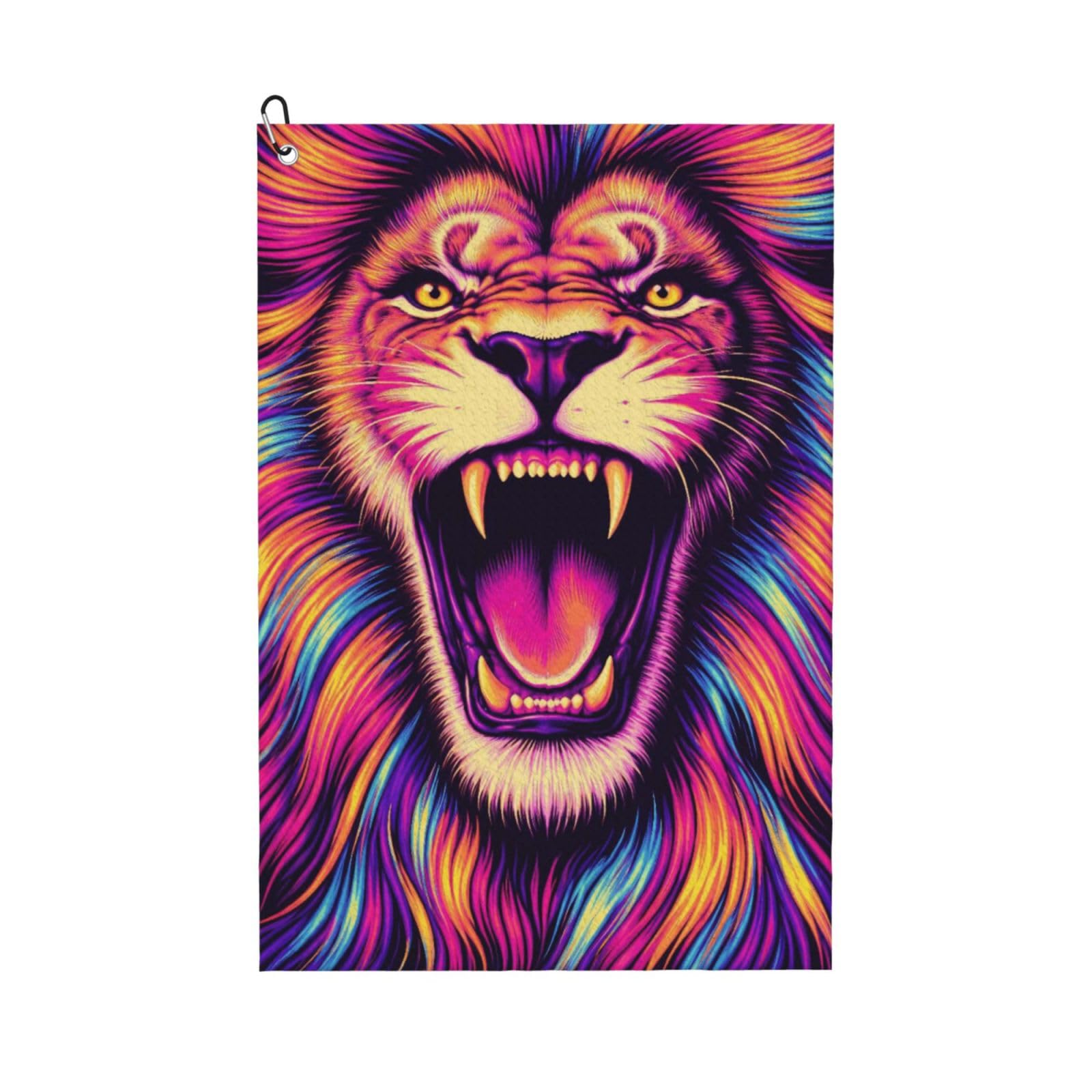 BSDFGSDD Trippy Animal King Cool Lion Art Golf Towel 24 x 16 inches