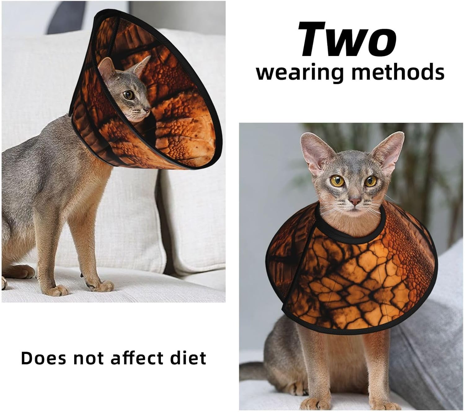 Dinosaur Pattern Print Cat Cone Collar, Adjustable Elizabethan Collar, Soft Dog Recovery Collars, for Small Large Cats