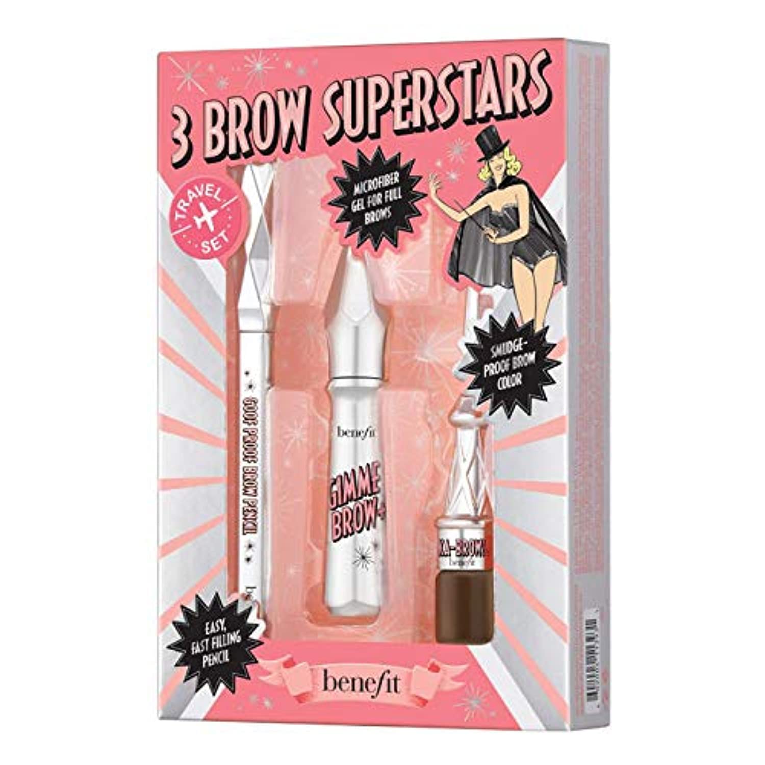 Benefit Cosmetics 5 Brow Superstars Shade (Set of 3, Black/Brown)