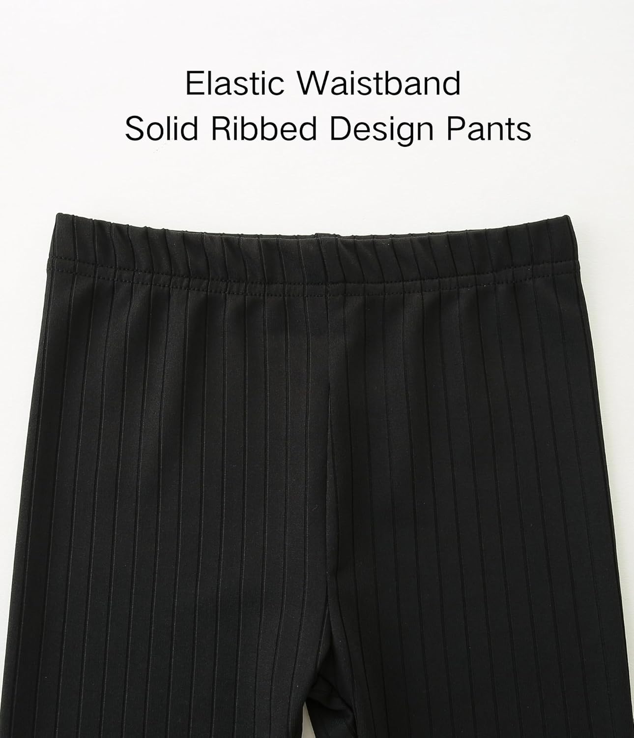 3 Pack Baby Girl Pants Set Solid Ribbed Toddler Girls Leggings for Infant Stretchy Fall Clothes - Image 5