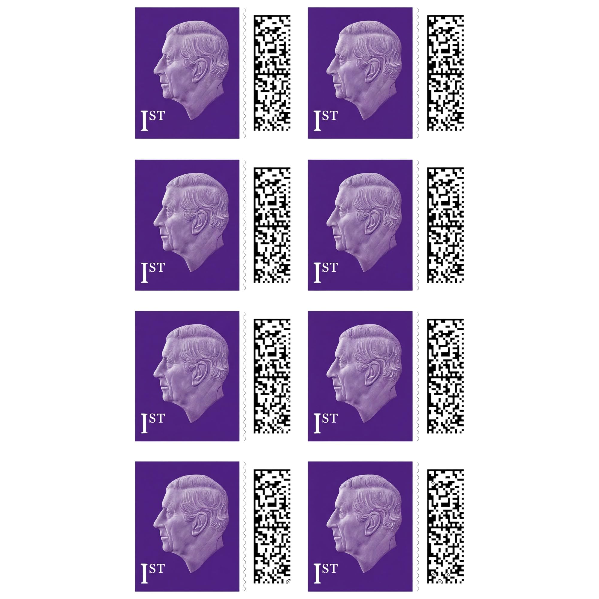 8x1st Class Barcoded Stamps Self Adhesive Barcoded, Postage Stamps, UK