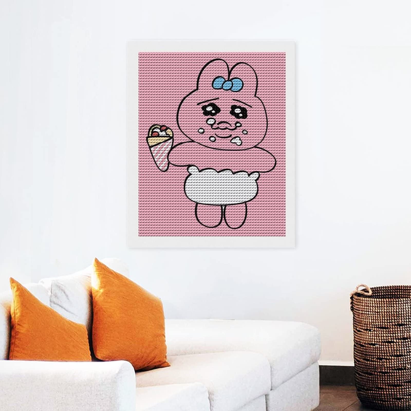 Amazon.co.jp: フレームレス絵画ぶら下げ絵画アート おぱんちゅうさぎ