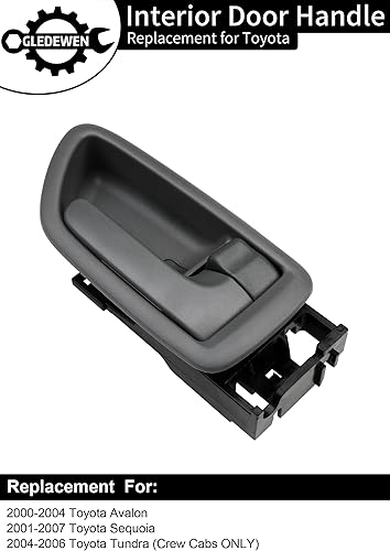 Vista 10 de Manijas de puerta interiores con bisel (par), color gris, compatible con Toyota Avalon Sequoia Tundra 2000-2007 (solo cabinas de tripulación)
