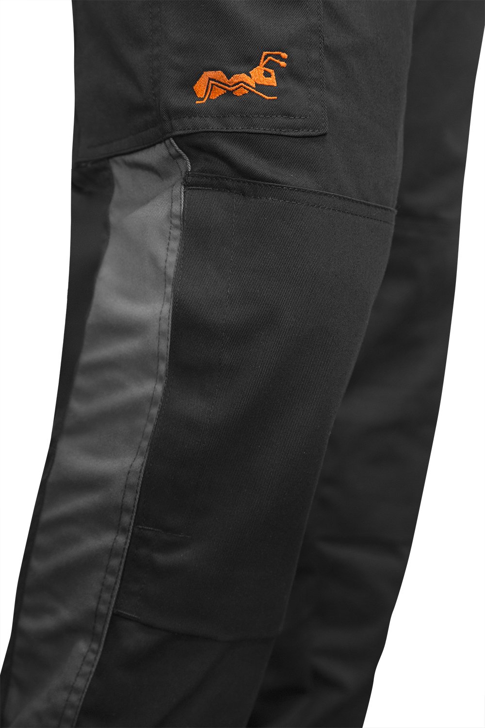 strongAnt® - Pantalón de Peto elástico de Trabajo Berlin 260gr, Bolsillos para Rodilleras - Hecho en Europa - Talla: 52, Color: Negro-Gris