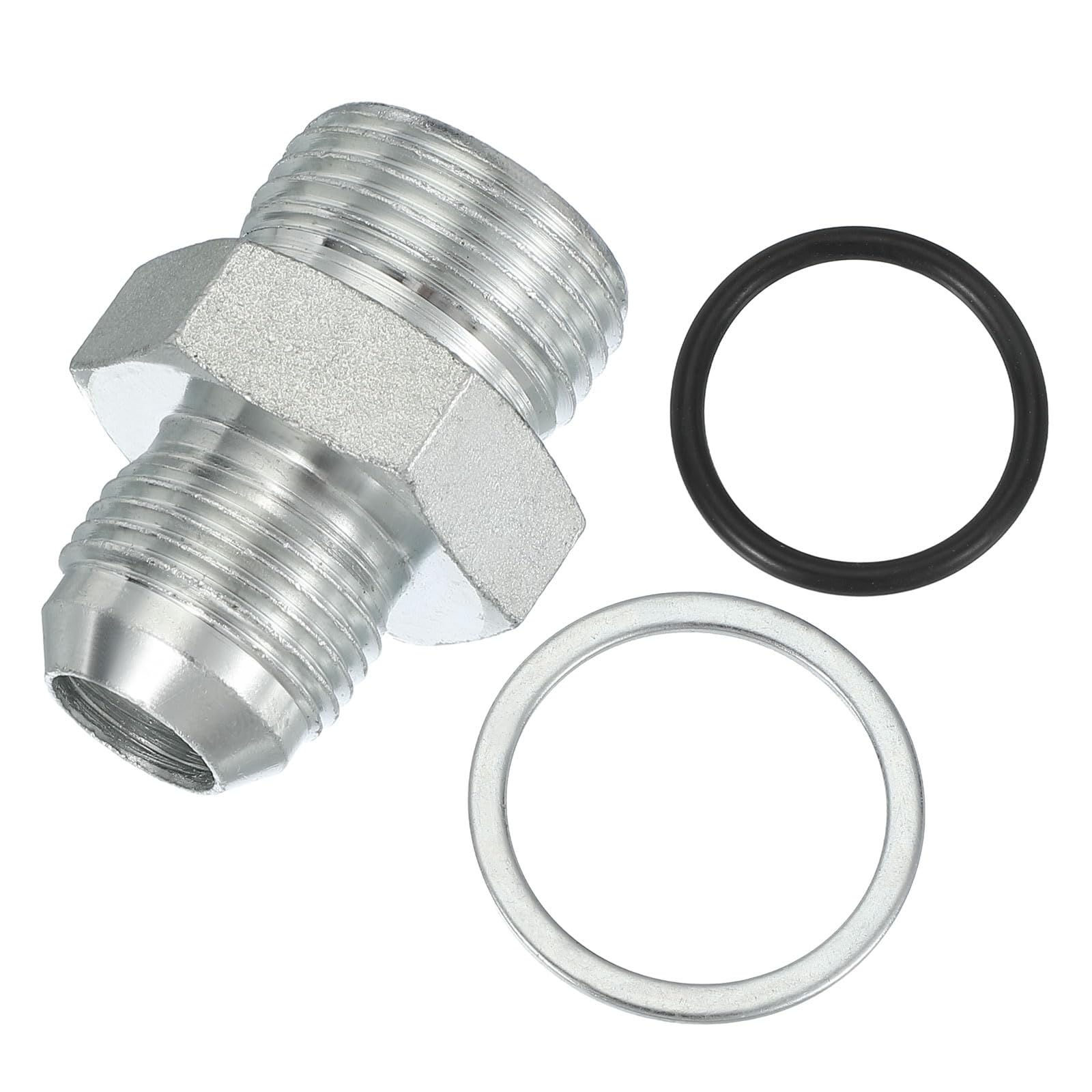 PATIKIL Hex Reducing Nipple Connectors Pipe Adapter 7/8" Male 37° Flare JIC x 3/4" g Male, Pipe Fitting Reducer Nipple Adapter Plated Steel Hydraulic Fitting