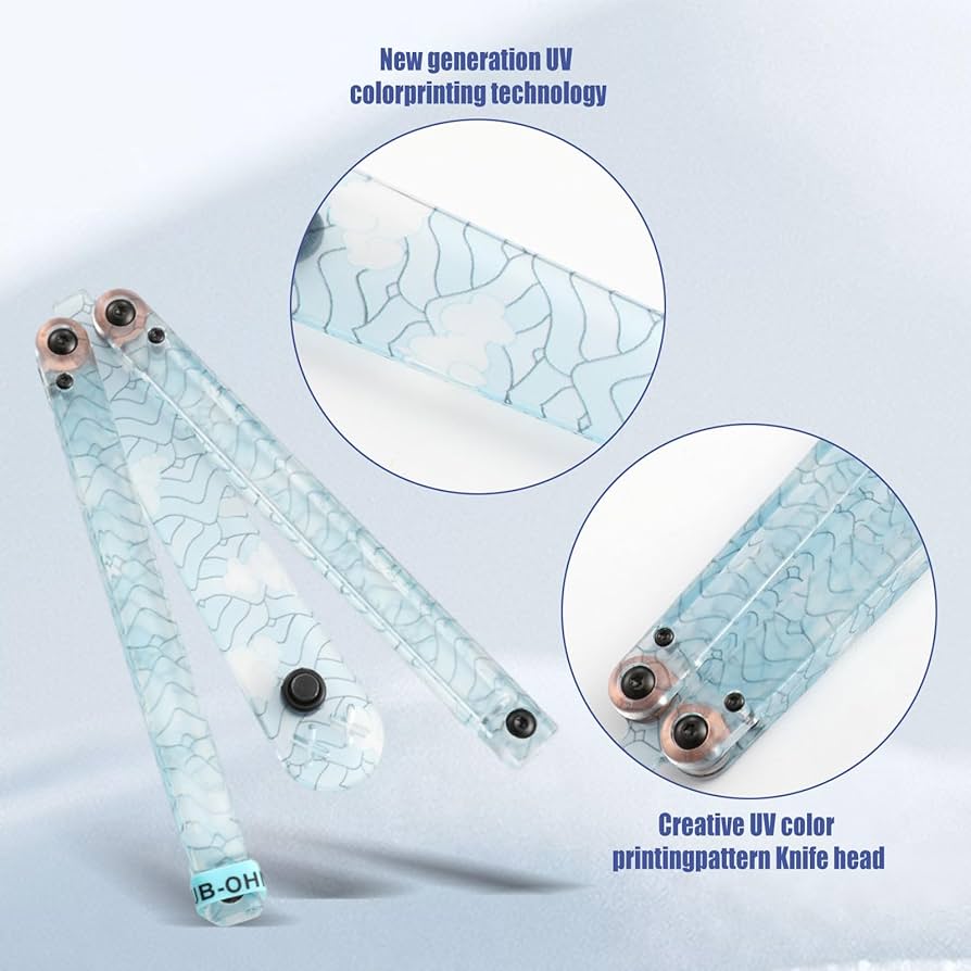 2 PCS Plastic Butterfly Trainer Blue & Black Plastic