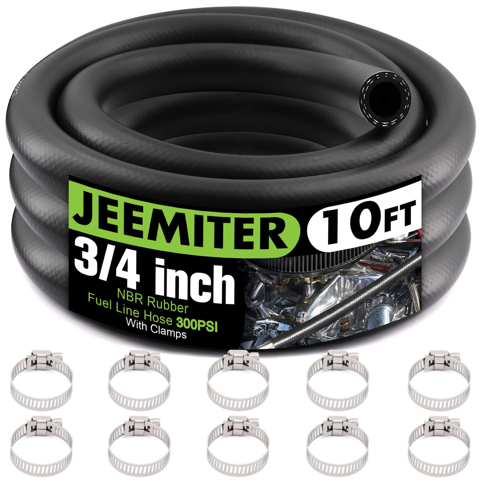 3/4" ID Fuel Hose 10FT SAE 30R7 High Flow Kit for Diesel &amp; Industrial