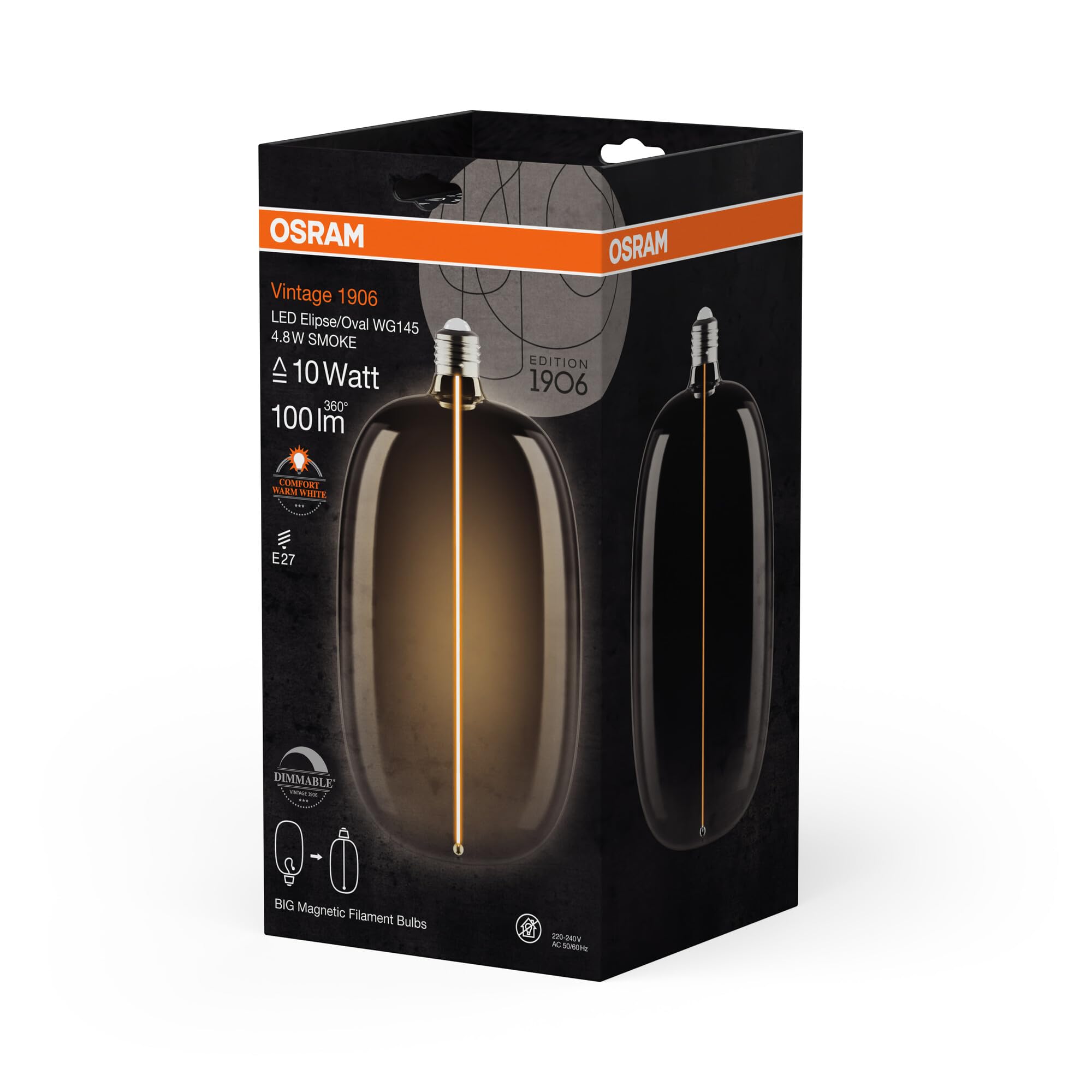 OSRAM Vintage 1906 Big Elipse Oval es una regulable con un filamento en