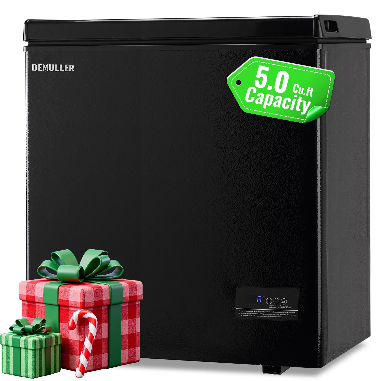 Demuller Chest Freezer With Electronic Panel, Accurate Temperature Display To 1 ℉ And Easy To Use 5.0 Cu.Ft Deep Freezing With 2 Removable Baskets White on Fridge.com - View 1