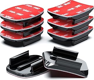 micros2u Adhesive Mount Kit & 3M Sticky Pads (8 Pack) for GoPro Hero 11 10 9 8 7 6 5 4 3, Session Action Cameras. Flat & Curved Helmet Mounting Attachment Accessories for Go Pro & Other Action Camera
