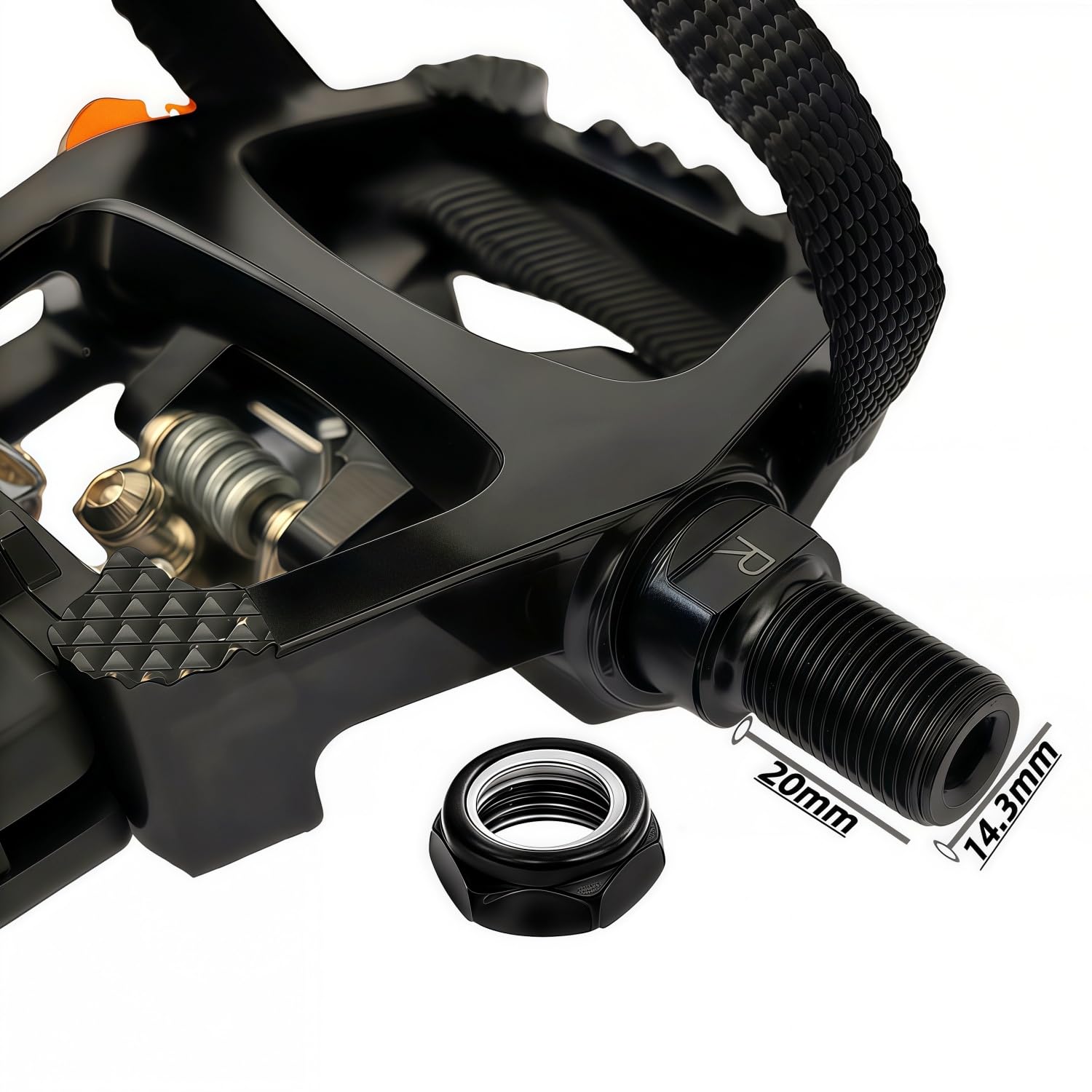 YBEKI Pro-Grade SPD Spinning Pedały z paskami i klipsami na palce – 2 w 1: kompatybilne z SPD + klasyczne klatki – pasują do Peloton, Schwinn, Sunny, oś 9/16" z łożyskami uszczelniającymi