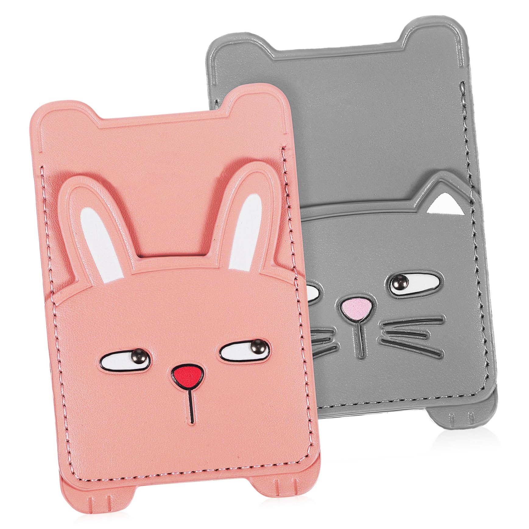 Hemobllo 6stücke Handy-kartenhalter Mit Selbstklebendem Design Süßes Kaninchen Und Katzenmotiv Für Smartphones Geldkarten Und Id-Karten Hochwertiges Pu Vielseitig Einsetzbar