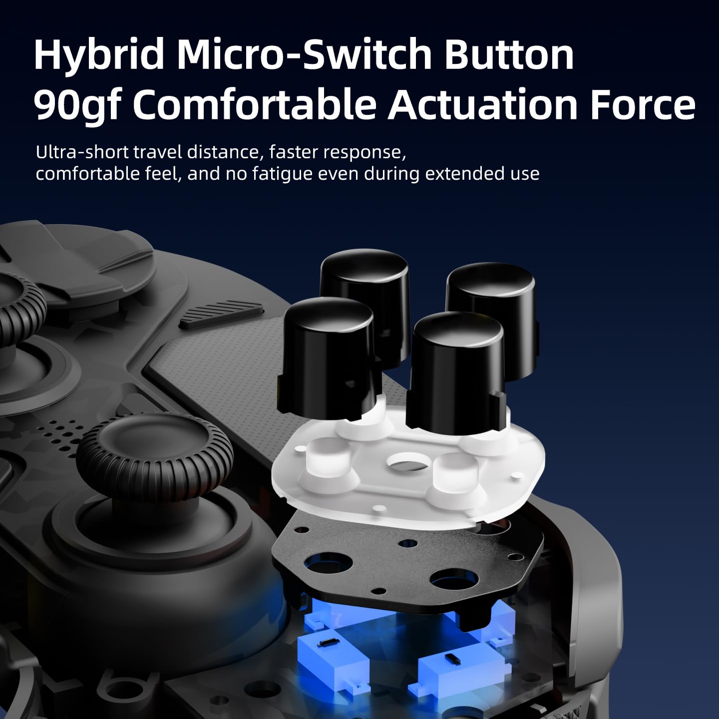 AceGamer Controller wireless Hypershadow 2.4G per PS4/PC/Switch/iOS/Android/Steam Deck, joystick TMR, grilletto istantaneo, pulsanti meccanici, 4 pulsanti macro posteriori, turbo, giroscopio a 6 assi