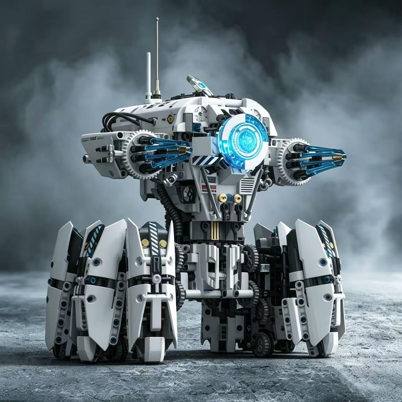 Programmable Hexapod Robot Technic Building Kit, STEM Sci-Fi War Machine Six-Legged Robot with Dual Control, App & Remote Control, Light-Up Cyber Technic Mecha Sets for Boys Ages 8–12 (1406 PCS