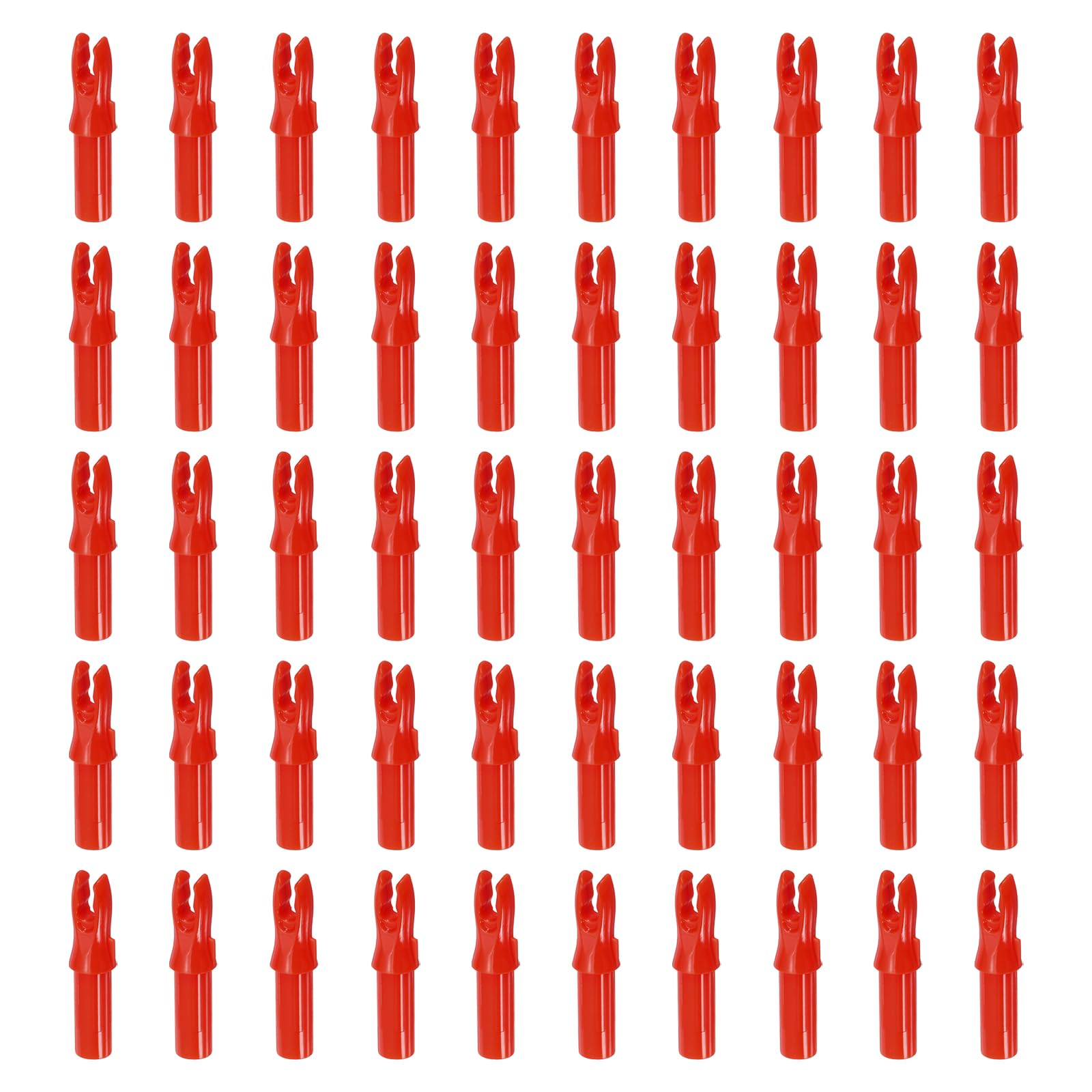 sourcing map Archery Arrow Nocks Plastic Carbon Arrow Inserts .244"/6.2mm for DIY Hunting Shooting Compound Recurve Bow(Red, Pack of 50)