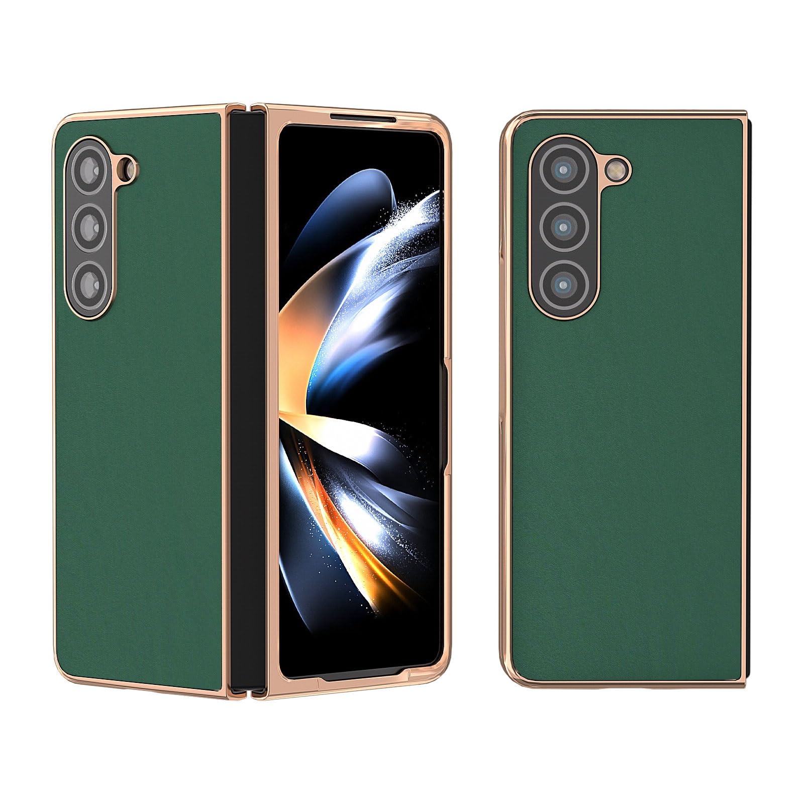 Coque Xiaomi Mix Fold 3 en cuir véritable étui chic rigide vert